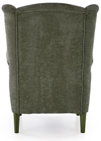 Fotel wypoczynkowy klasyczny uszak HERMES oliwkowy tkanina MARKOS 14-#12