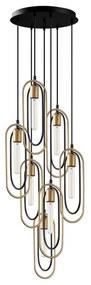 Lampa wisząca w czarno-złotym kolorze ø 48 cm Cerco – Opviq lights