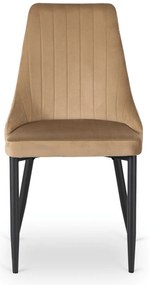 Zestaw Stół Okrągły Rozkładany HARRY 102-142 cm Dąb Artisan/Czarny i 4 Krzesła Tapicerowane BARI Beż Nowoczesne