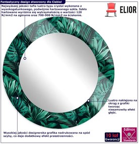 Zielone okrągłe lustro w stylu nowoczesnym L7-H10