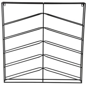 Czarny wiszący metalowy regał na wino liczba butelek 10 67x66x7,5 cm Cuadro – PT LIVING