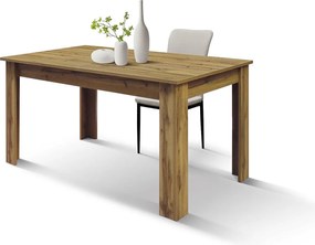 Stół drewniany, wykończenie dąb rustykalny, rozkładany 140x80 cm - 180x80 cm - ZAGABRIA