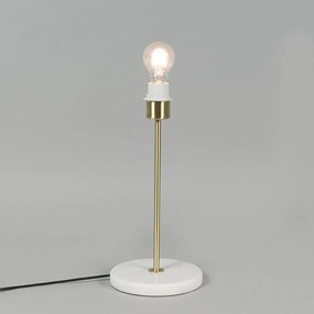 Retro lampa stołowa mosiężna z ramką Granny czarną 25 cm - Kaso