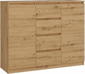 Komoda Malwa 2D4S |  Dąb Artisan| 120x40x97 cm | 2 Drzwi, 4 Szuflady