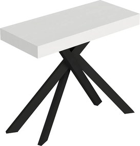 Rozkładany stół konsolowy 90x40/196 cm Saki Small biały jesion nogi antracyt