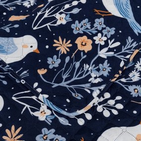 Narzuta na łóżko DENIM BIRDS, niebieska Rozmiar: 170 x 210 cm