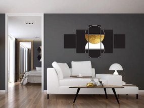Obraz - Abstrakcja złoto i czerń N⁰2 (125x70 cm)
