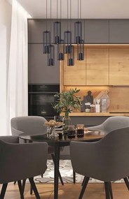 Czarna duża industrialna lampa wisząca nad stół S777 P6-D37