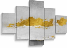 Obraz - Złote i szare pociągnięcia (125x70 cm)