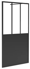 Ścianka prysznicowa czarna matowa styl industrialny - 140 x 200 cm - URBANIK