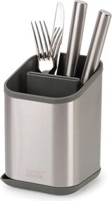 Ociekacz na sztućce ze stali nierdzewnej w kolorze srebra z połyskiem 11x11,5 cm Duo Steel – Joseph Joseph