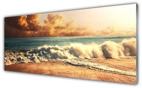 Obraz Szklany Ocean Plaża Fale Krajobraz