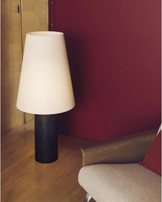 Biała/w ciemnym naturalnym kolorze lampa stojąca z tekstylnym kloszem (wysokość 110 cm) Marga – Kave Home