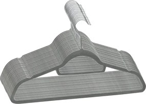 Zestaw 20 szt. aksamitnych szarych wieszaków F3-D65