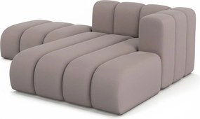 Szezlong z pufą Grand, tkanina Salvador, Szary, Prawy