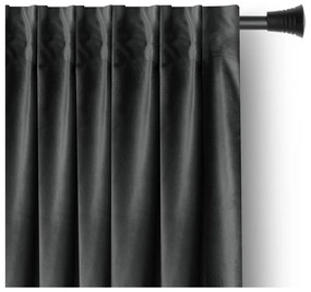 Szara aksamitna zasłona częściowo zaciemniająca (dimout) 140x270 cm – Restilo