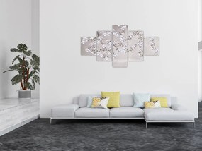 Obraz - Kwiaty w szarym krajobrazie (125x70 cm)