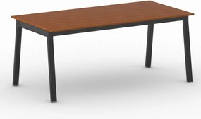Stół konferencyjny do biura PRIMO BASIC, 180x90 cm, czarna podstawa, czereśnia