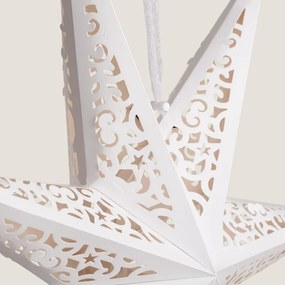 Świąteczna papierowa gwiazda siedmioramienna AUREVIA 60 cm, biała