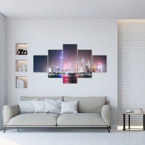 Obraz Szanghaju nocą (125x70 cm)