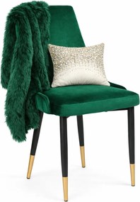 Zielone krzesło glamour z pikowanym tyłem L6-E75