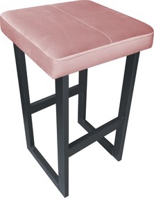 Hoker ALEX krzesło barowe tkanina Welur podstawa metalowa : Kolor Stelaża - Grafit, Kolor tkaniny - VELVET - MG58, Wysokość - 75 cm