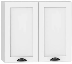 Biała górna szafka kuchenna z podwójnym frontem 80 cm M6-E30