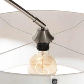 Stalowa lampa łukowa z białym abażurem 50 cm - XXL