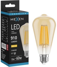 Mexen Vintis żarówka filament LED E27, ST64, 10W, Ciepła - 2700K, 910 lm, amber - L152-E27-1027-50