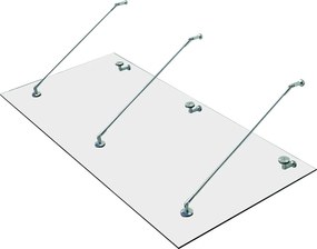 HOMCOM Nowoczesny Daszek nad Drzwi ze Szkła Hartowanego i Stali Nierdzewnej 200x90cm