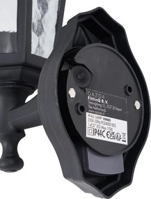 Zewnętrzna lampa ścienna czarna z czujnikiem ruchu IP44 - New Haven Hammered