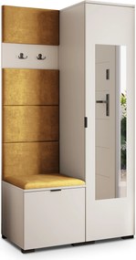 Masseno Garderoba VIRA 95/181/51 cm Nowoczesna Szafa do Przedpokoju Kaszmir, MONOLITH 48 (Żółty)