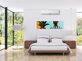 Obraz - Kobieta z kwiatem (170x50 cm)