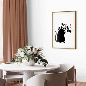 Plakat Szczur fotograf 21x30 cm z ramą złotą bez marginesu ARTGEIST B