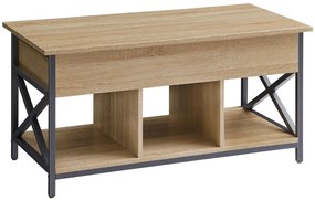 Loftowa ława kawowa ze schowkiem pod blatem dąb sonoma N8-M10