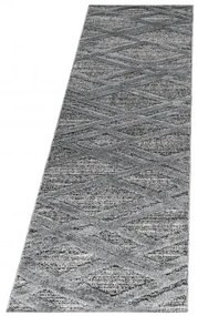 Dywan nowoczesny 3D La Casa krata szary 80 cm x 250 cm