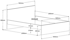 Łóżko z 2 szufladami 160 x 200 cm - Naturalny i biały z połyskiem + stelaż - VELONA