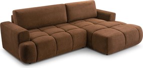 Masseno Narożnik VASTO z funkcją spania i pojemnikiem na pościel Narozniki L, Rozkładana sofa - Brązowy, VINCI 56