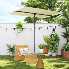Outsunny Parasol Ogrodowy Obracający się o 180 Stopni z Ruchomym Masztem Aluminiowym 150x205cm Beżowy