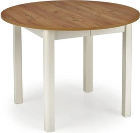 Okrągły rozkładany stół dąb craft + biały A5-B70