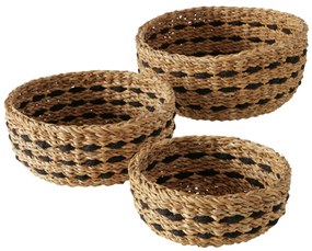 Zestaw okrągłych koszyków ozdobnych BOKAR, 3 szt. Ø 21-30 cm