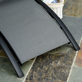 Outsunny Leżak Ogrodowy do Opalania Ciemnoszary Stylowy i Wygodny 170x64x82cm | Aosom PL