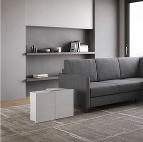 Lawka dolna rozkładana 26x72/300 cm Evolve Frassino biała wewnętrzne przedłużenia