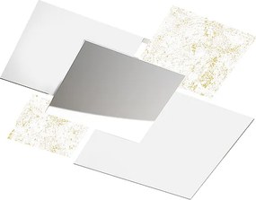 Nowoczesna lampa sufitowa 1088/70-FO Białe szkło i złoty liść 4xE27