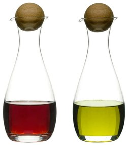 Zestaw 2 butelek na ocet i olej Sagaform Oval, 300 ml