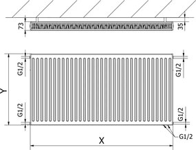 Mexen CV21 grzejnik płytowy 300 x 1600 mm, podłączenie dolne, 1178 W, biały - W621-030-160-00