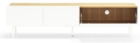 Biało-naturalna szafka pod TV w dekorze dębu 180x45 cm Arista – Teulat