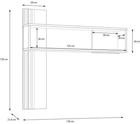 Półka drewniana ścienna dąb mauvella C5-K77