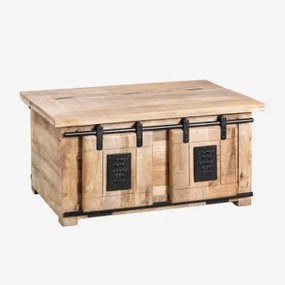 Stolik Kawowy Prostokątny 90x60 Cm Z Drewna Mango Uain Style Drewno Z Recyklingu - Sklum