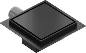 Mexen Flat-Q M13 wpust podłogowy kwadratowy 25 x 25 cm, czarny - 1710025